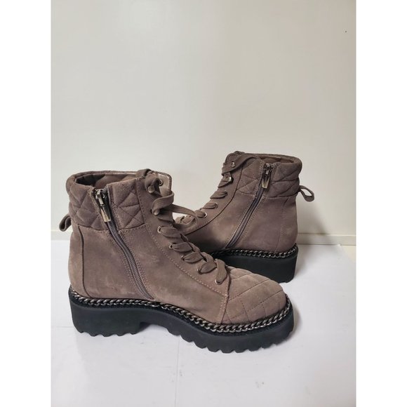 Vince Camuto Women's Maissa Quilted Suede Lace-Up Boots Size 8M - Picture 3 of 10